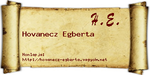 Hovanecz Egberta névjegykártya